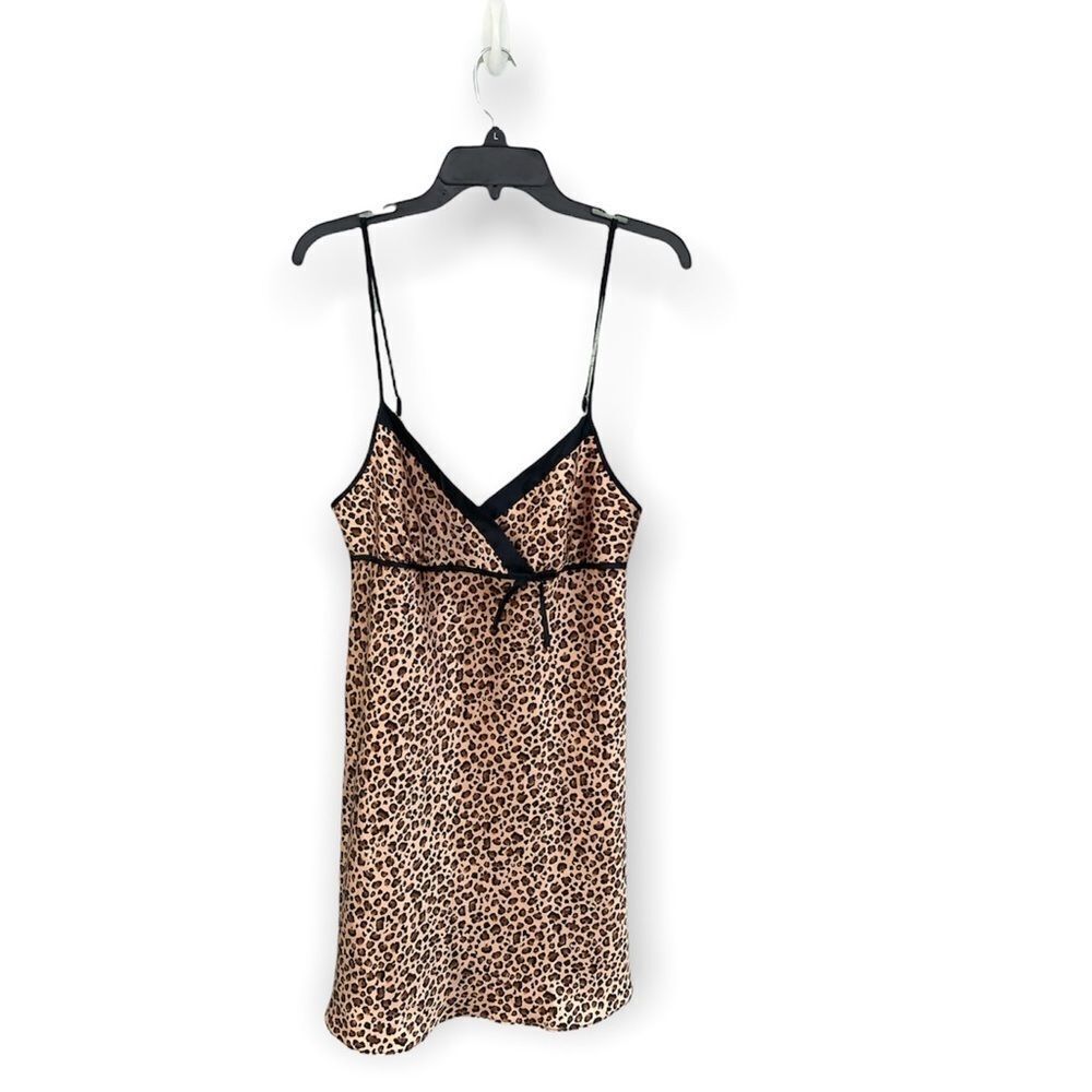 Vintage Y2k 00s Morgan Taylor Leopard Print Slip Sz M